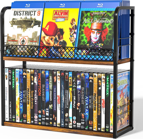 Tier dvd storage rack retro - dvd,